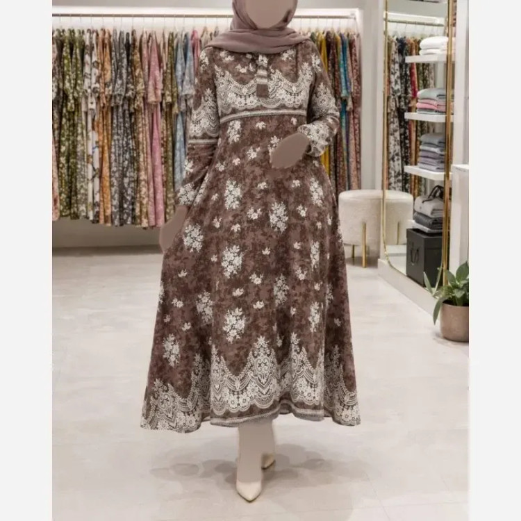 پیراهن کلوش طرح یاسمن R7567 (2)