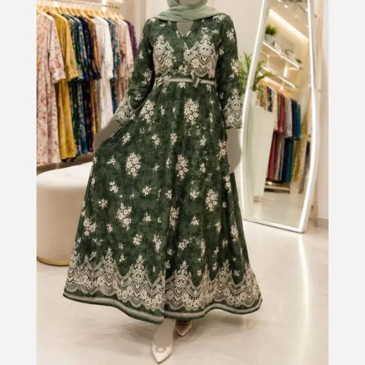 پیراهن کلوش طرح یاسمن R7567 (2)