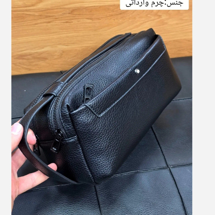 کیف دستی دوحالته مونت بلانک چرم وارداتی چهار زیپ (2)