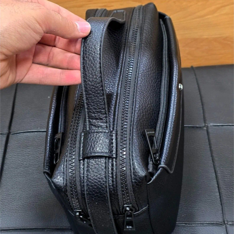کیف دستی دوحالته مونت بلانک چرم وارداتی چهار زیپ (2)