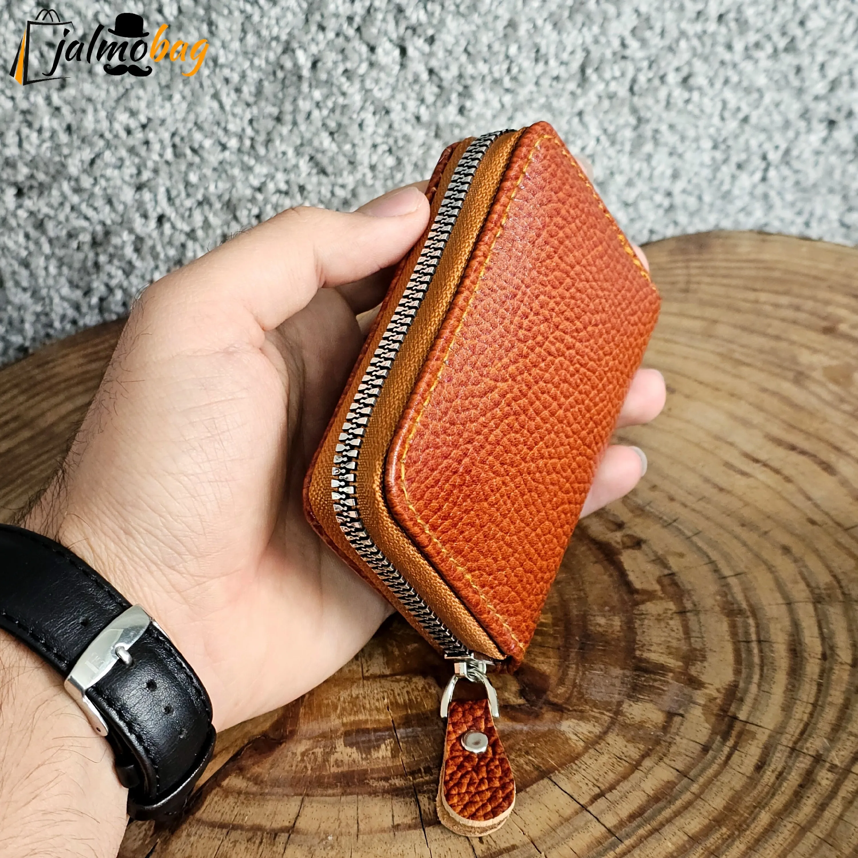 جاکارتی زیپدار چرم اصل گاوی مناسب آقایان و خانمها (2)