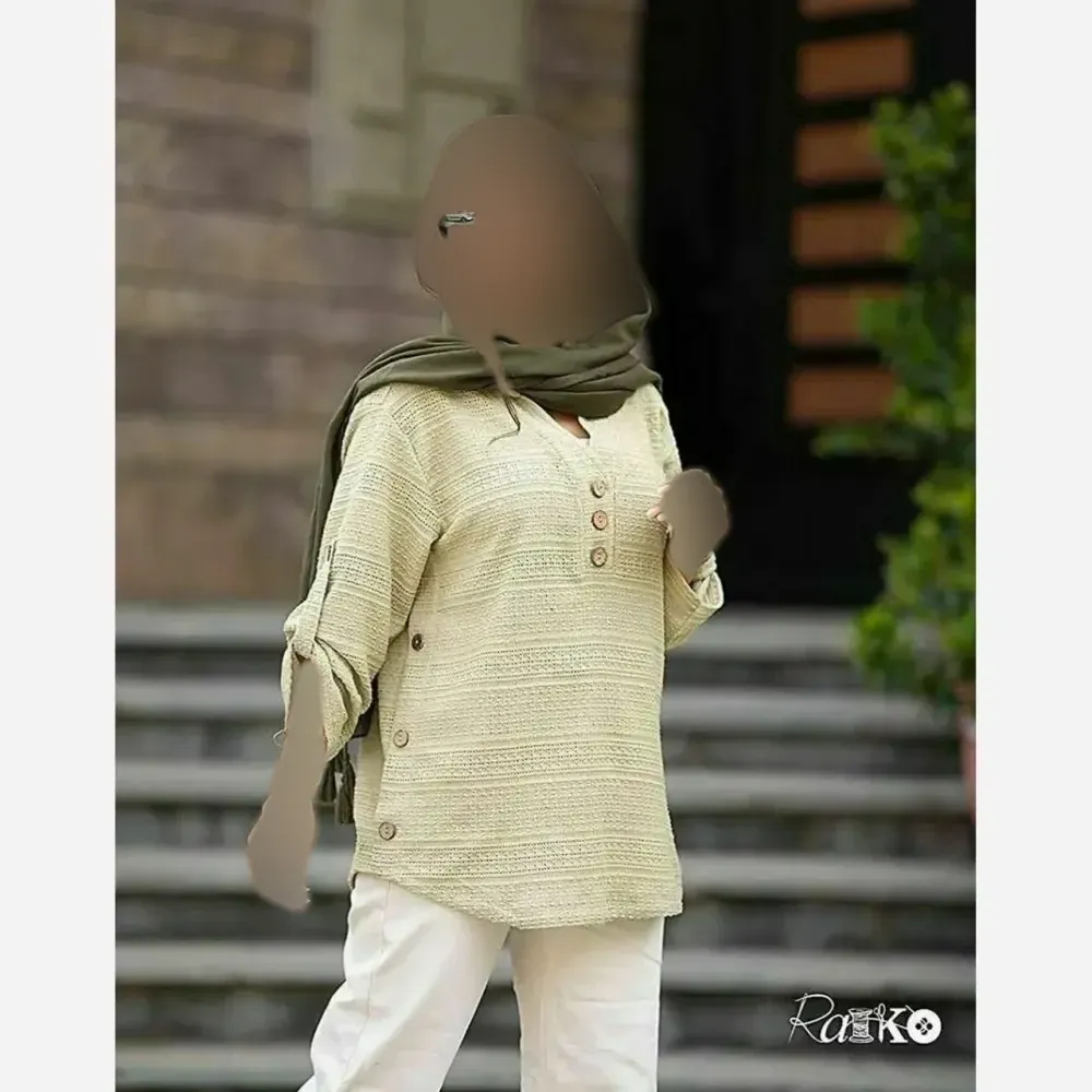 شومیز زنانه مراکشی تابستانه قوارهدار سایز بزرگ مناسب سایز 38 تا 50 (2)