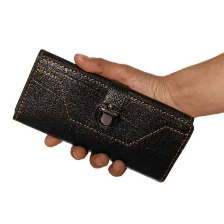 کیف پول و موبایل سه لت دست دوز چرم سوگو مدل عطارد با قفل ناخنی (2)