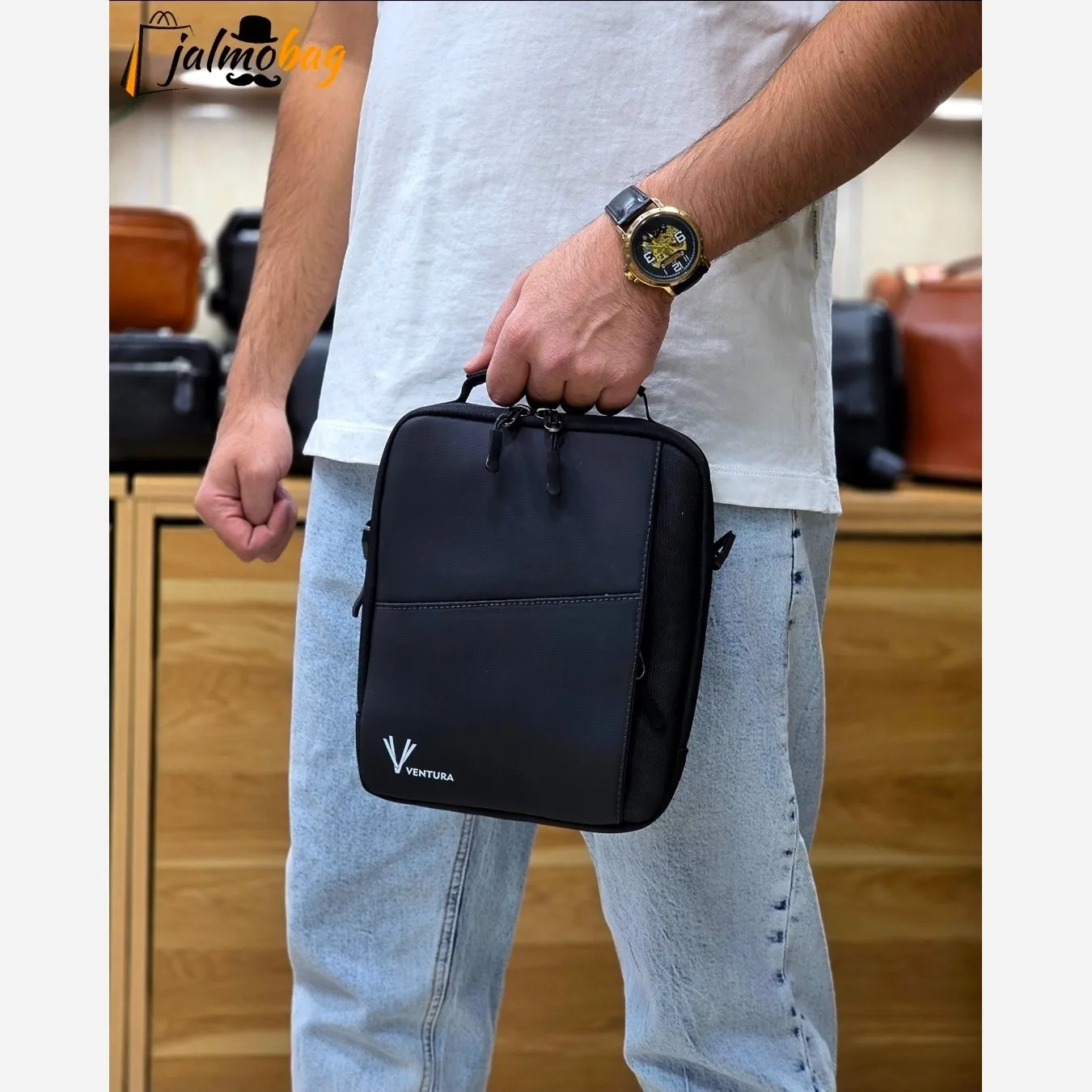 کیف دوشی دستی اسپرت ضد آب اسکین و برزنت خارجی (2)