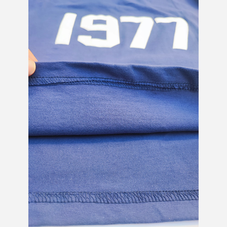 ست تیشرت و شلوارک اسپرت پسرانه و دخترانه طرح 1977 رنگ سرمه ای سایز 55 تا 75 (2)