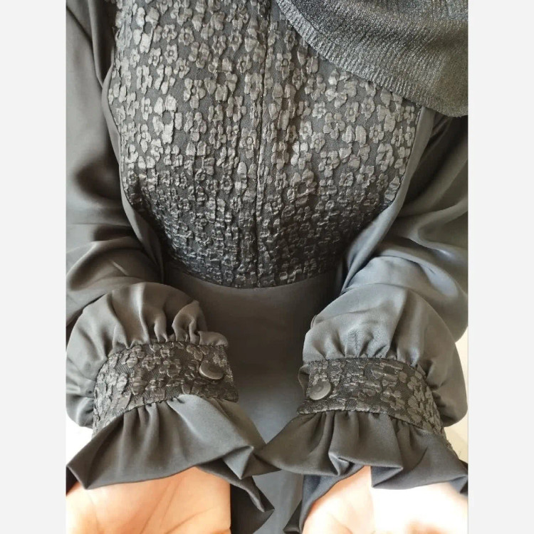 مانتو عبا مدل یسنا جنس کرپ سوپر الیزه دارای زیپ شیردهی و بند تنظیم سایز 38 تا 48 (2)