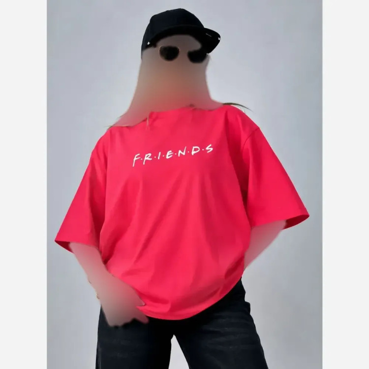 تیشرت لش باکسی طرح friends جنس سوپر پنبه قواره دار (2)