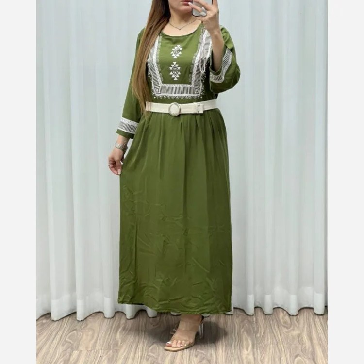 ساحلی نخی زنانه طرح سنتی بند دار فری سایز خنک تابستانی (2)