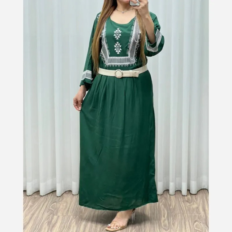 ساحلی نخی زنانه طرح سنتی بند دار فری سایز خنک تابستانی (2)
