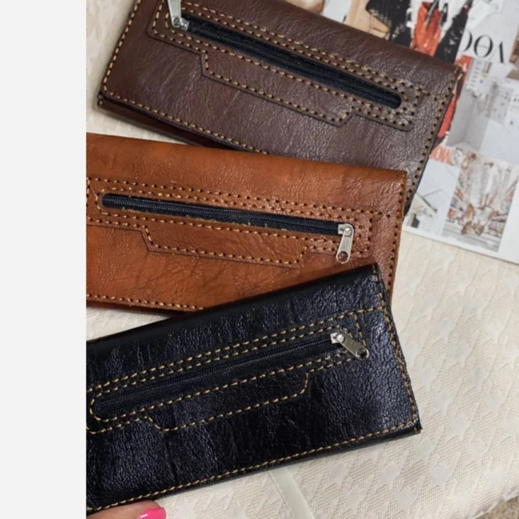 کیف پول و موبایل چرم سه لت مدل عطارد دست دوز با چرم خارجی درجه یک (2)