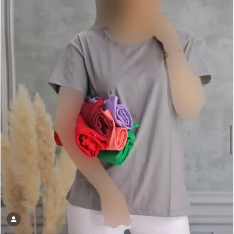 تیشرت زنانه نخ پنبه ساده یقه گرد قواره متوسط مناسب سایز 36 تا 46 (2)