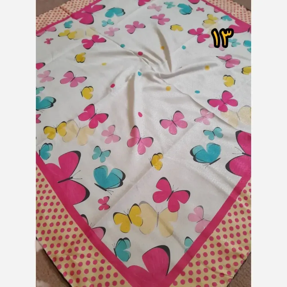 روسری دخترانه سوپرنخ فانتزی دست دوز قواره 100 (2)