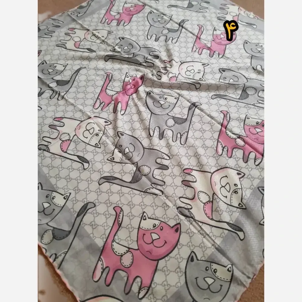 روسری دخترانه سوپرنخ فانتزی دست دوز قواره 100 (2)