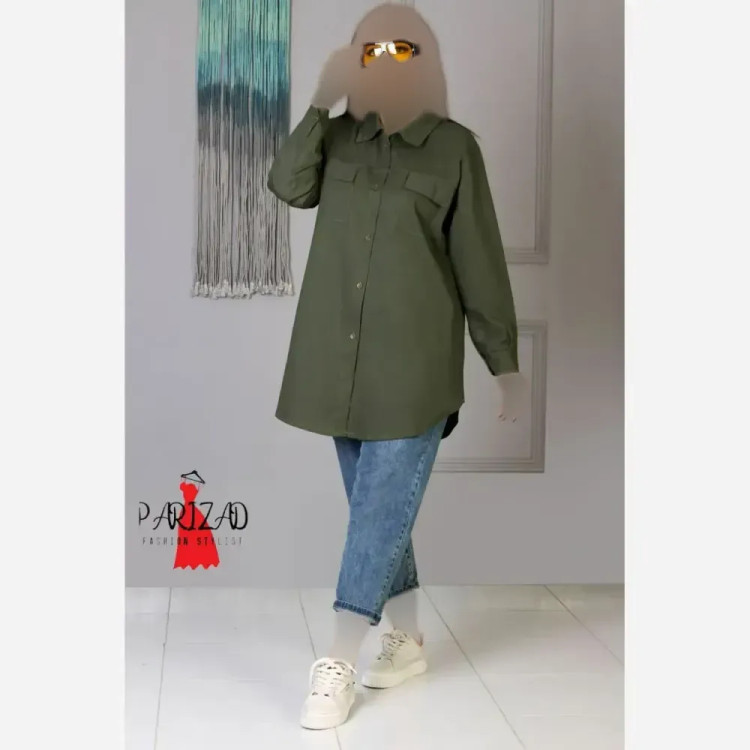 مانتو زنانه کتان مدل سوفیا مناسب سایز 40 تا 50 (2)