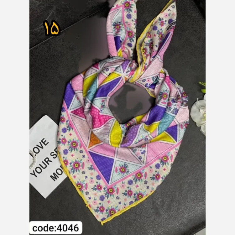 روسری دخترانه سوپرنخ فانتزی دست دوز قواره 100 (2)