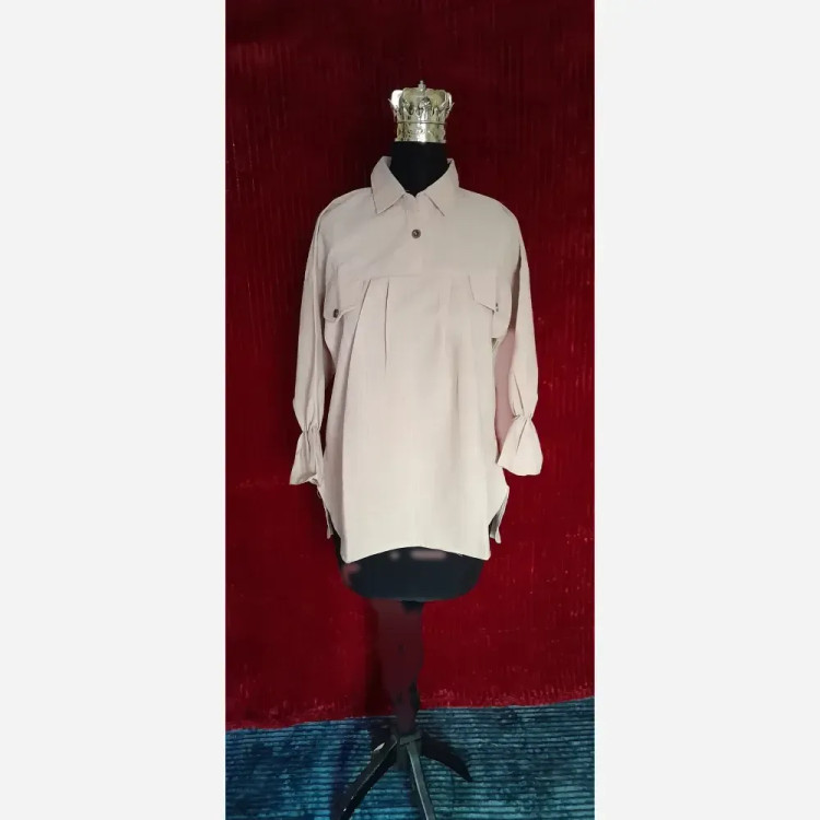 شومیز زنانه مجلسی لینن سینه چین تابستانه سایز 38 تا 48 (2)