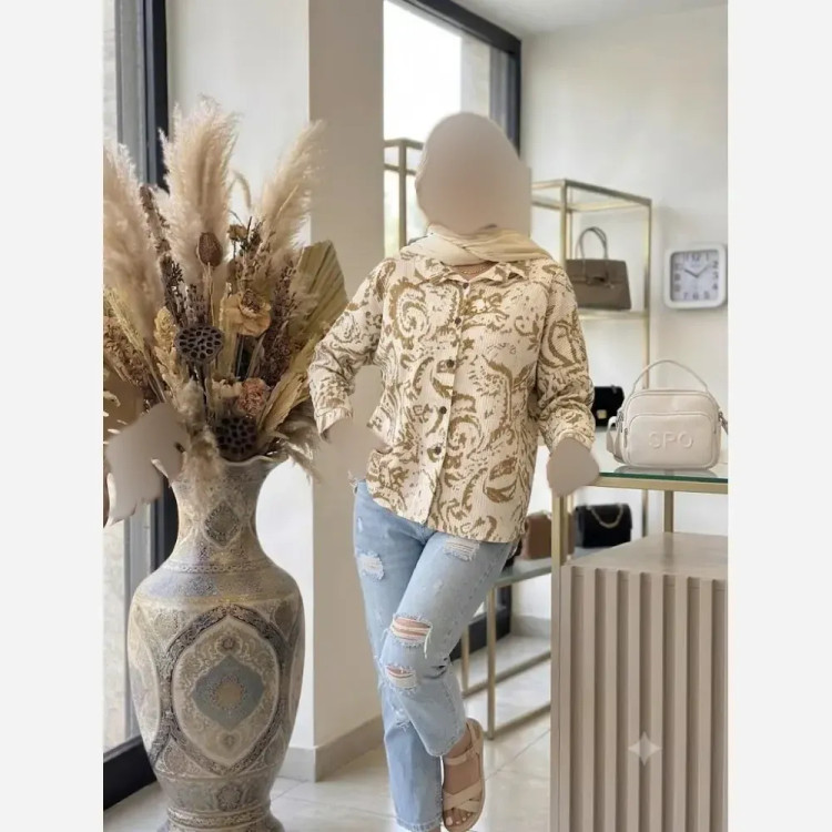شومیز زنانه کراش نگیندار فری سایز مناسب سایز 40 تا 46 (2)