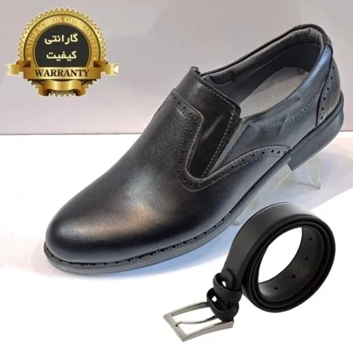 ست کفش مردانه مدل رویال کشی و کمربند چرم صنعتی کلاسیک (2)