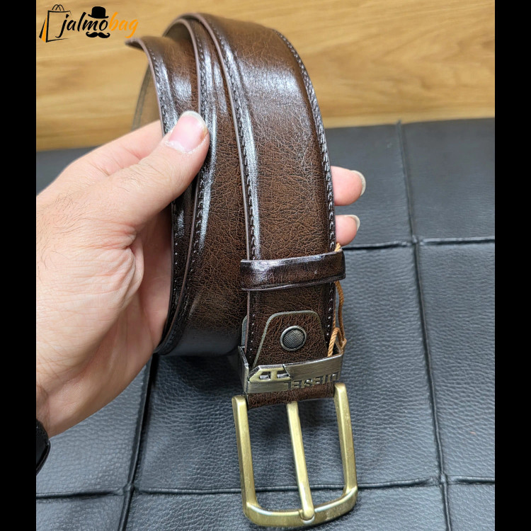 کمربند چرم صنعتی زبانه دار 4 سانت طول 125 سانتی متر سگک خارجی (2)