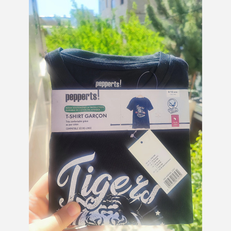 تیشرت بچگانه مشکی طرح tiger برند پیپرتس آلمان جنس پنبه ای (2)