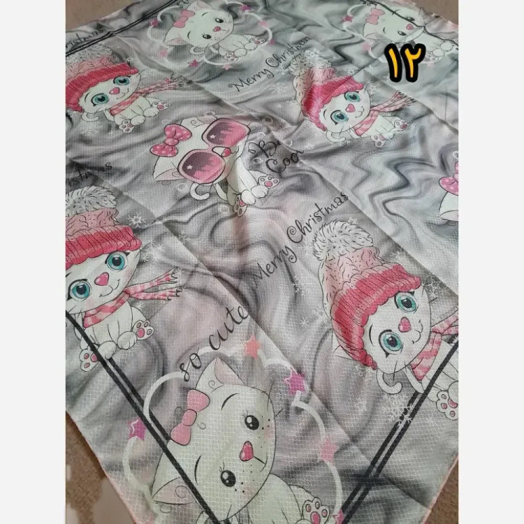 روسری سوپرنخ دخترانه فانتزی دست دوز قواره 100 (2)