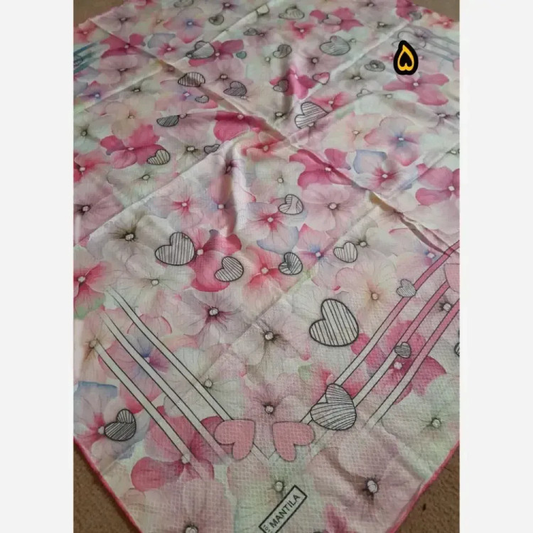 روسری سوپرنخ دخترانه فانتزی دست دوز قواره 100 (2)