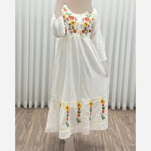 پیراهن گلدوزی هندی بلند SH7581 (2)