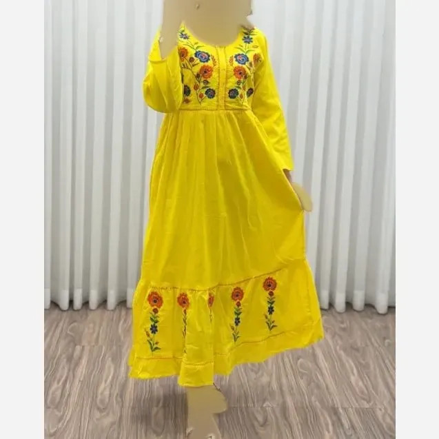 پیراهن گلدوزی هندی بلند SH7581 (2)