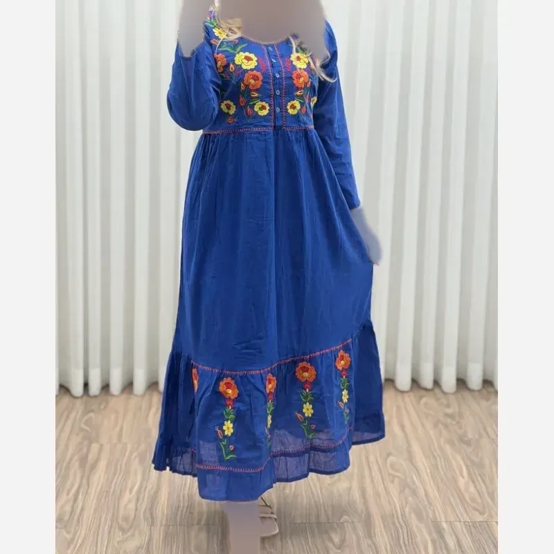 پیراهن گلدوزی هندی بلند SH7581 (2)