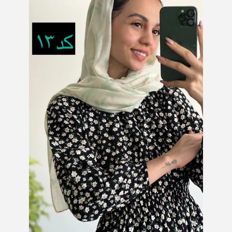 ساحلی نخی طرح دار ماچ خنک و تابستانه فری سایز (2)