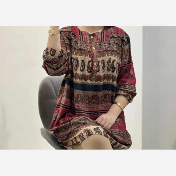 مانتو نخی طرح دار اندونزی فری سایز قد 90 (2)