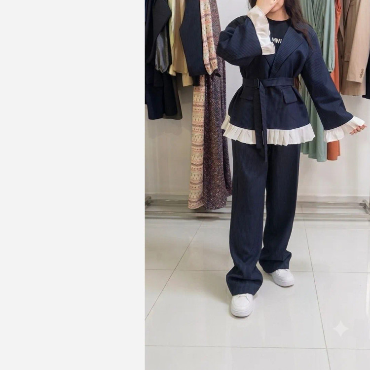 کت شلوار زنانه مدل ماهور پارچه مازراتی خرج کار سفید سایز 38 تا 50 (2)
