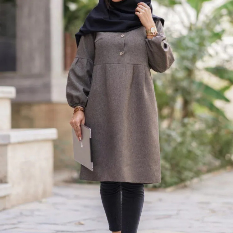مانتو زنانه مدل شادی جنس پرشیا سایز 1 و 2 رنگ مشکی طوسی نسکافه ای سرمه ای (2)