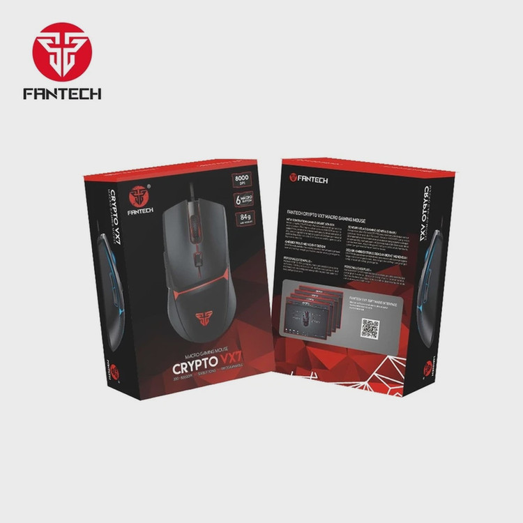 ماوس باسیم FANTECH مدل CRYPTO VX7 - مشکی (گارانتی متین)