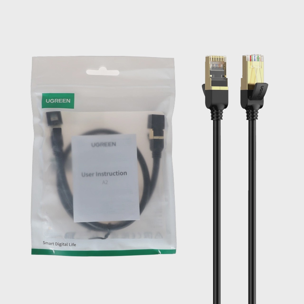 کابل شبکه نیم متری UGREEN CAT7 مدل NW107 - مشکی(11229)