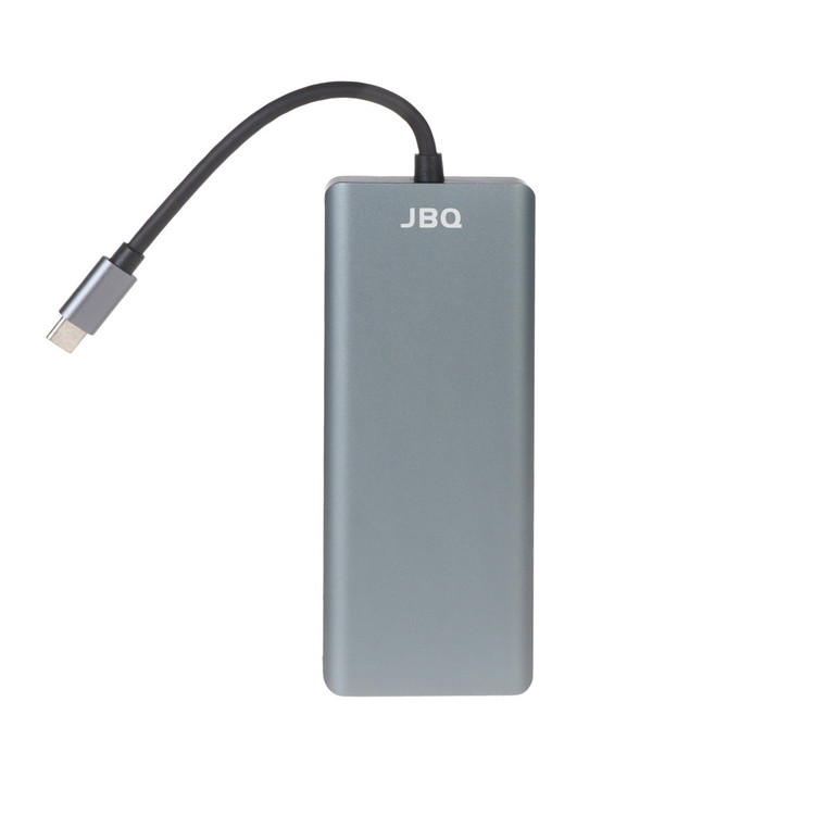 هاب 12 پورت JBQ Type-C مدل HD-1201 - خاکستری (گارانتی یکساله رصاصی)