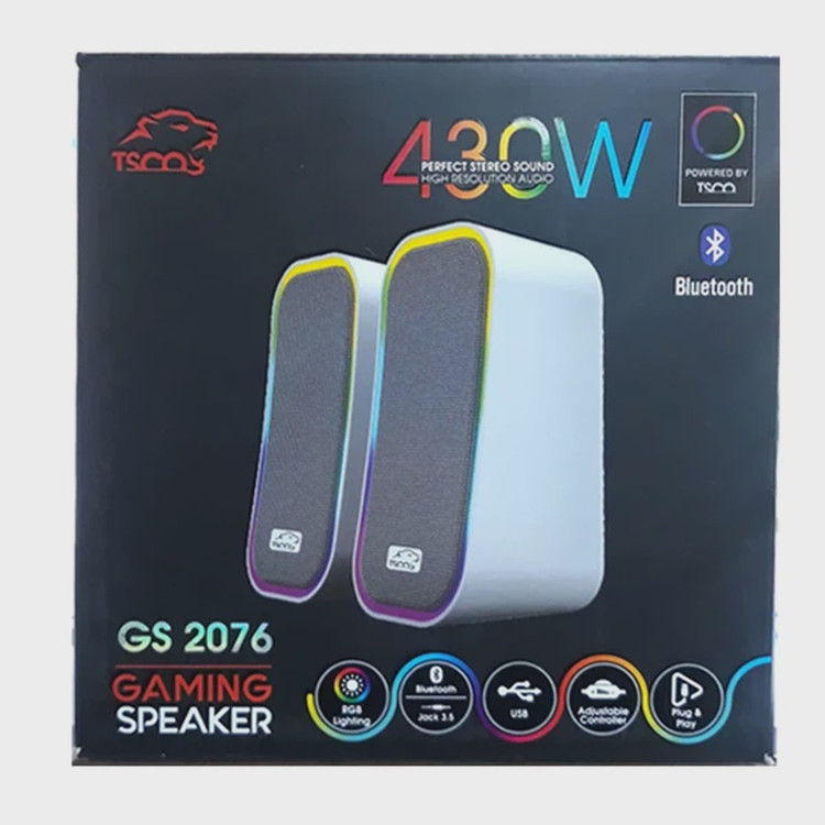 اسپیکر رومیزی دو تکه گیمینگ TSCO مدل GS 2076 - سفید (گارانتی 18 ماهه تسکو)