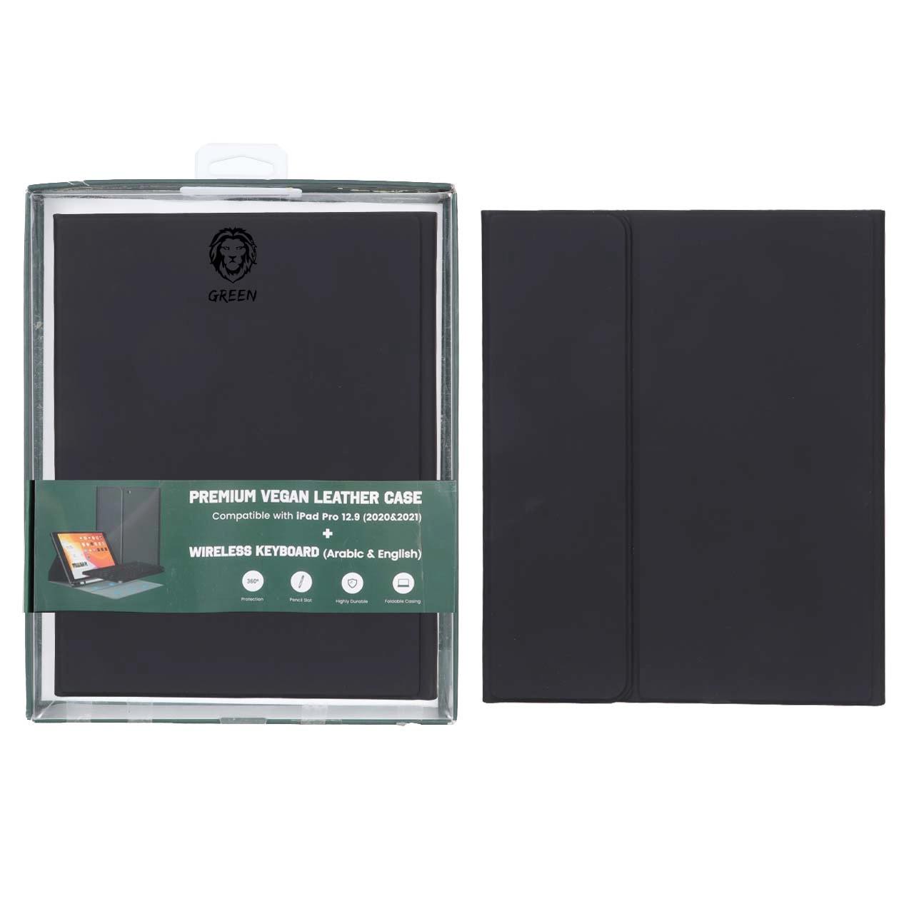 کاور (2021 2020) 12.9 Green Lion iPad Pro مدل GNIPKYCS129ABK - مشکی - MN