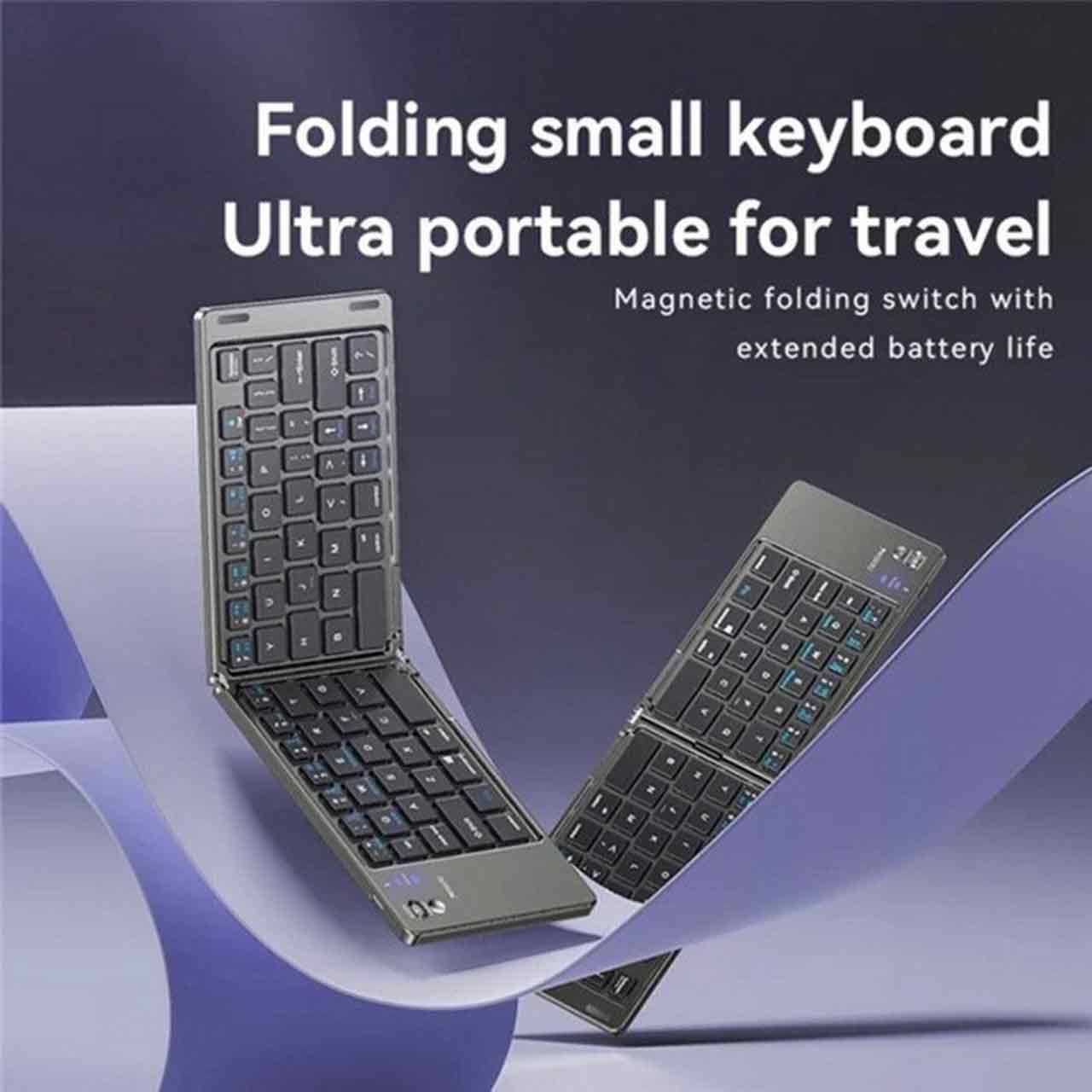 مینی کیبورد بی سیم شارژی تاشو Yesido مدل KB27 - مشکی (گارانتی 12 ماه تعویض نیکان همراه)