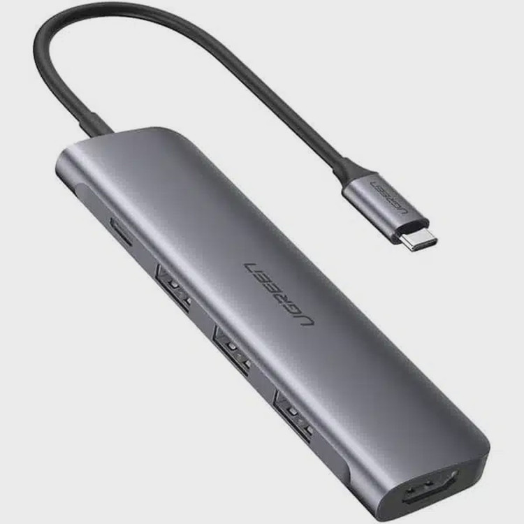 هاب 5 پورت Type-C و تبدیل UGREEN HDMI مدل CM136-50209 - خاکستری (گارانتی 18 ماهه آسان پیشرو)