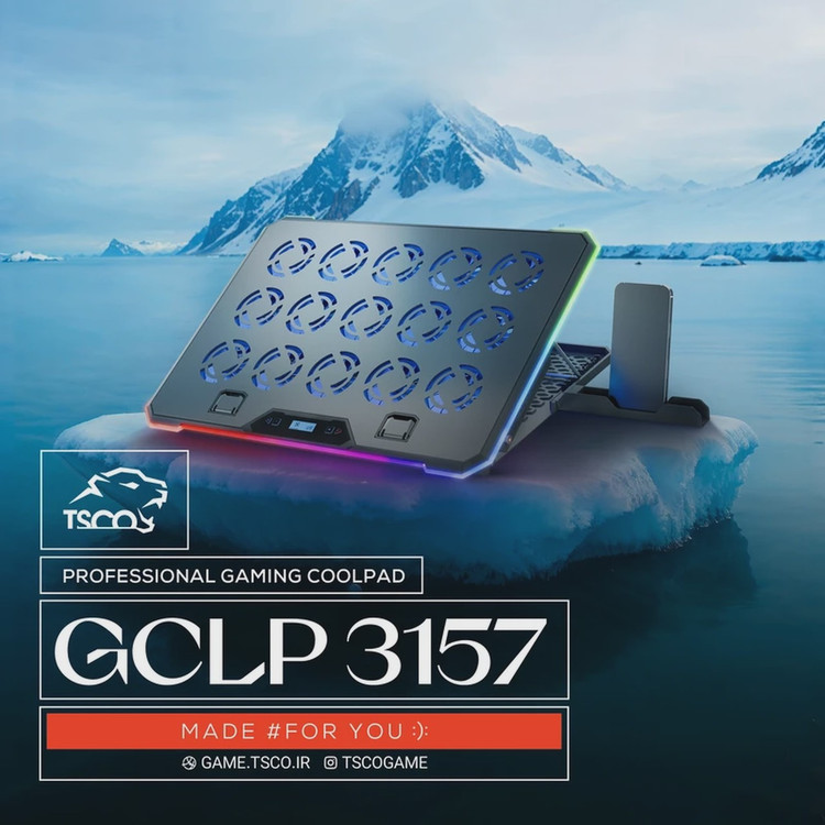 پایه خنک کننده لپ تاپ گیمینگ TSCO مدل GCLP 3157 - مشکی (گارانتی 18 ماهه تسکو)