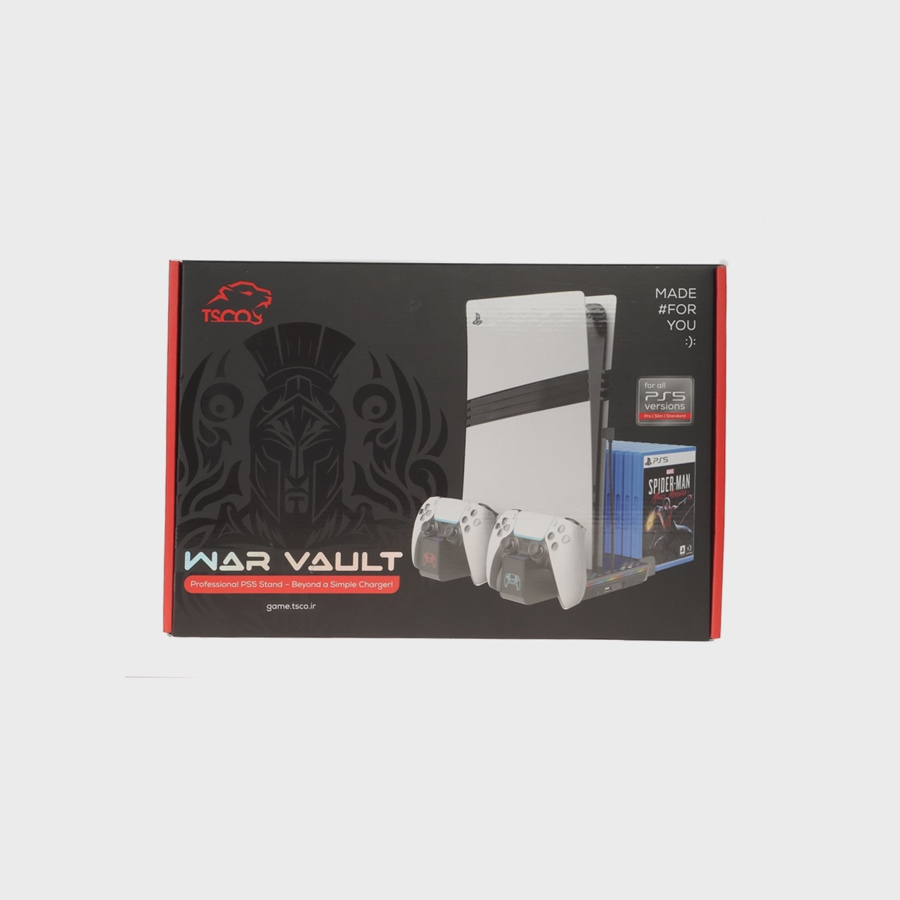 استند کنسول و شارژر دسته بازی TSCO PS5 مدل War Vault TGS16 - مشکی (گارانتی 18 ماهه تسکو)