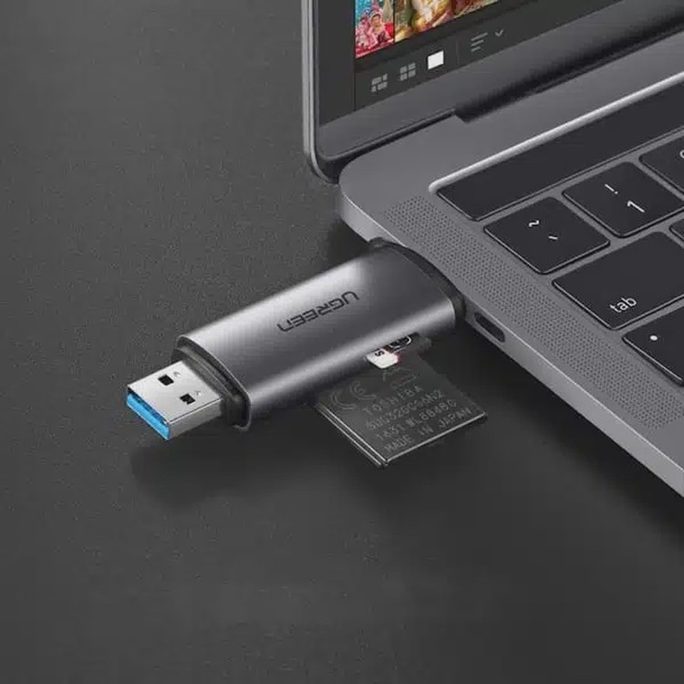 رم ریدر UGREEN Type-C USB3.0 مدل CM185 - مشکی (گارانتی 18 ماهه آسان پیشرو)(50706)