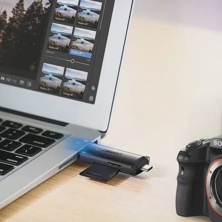 رم ریدر UGREEN Type-C USB3.0 مدل CM185 - مشکی (گارانتی 18 ماهه آسان پیشرو)(50706)