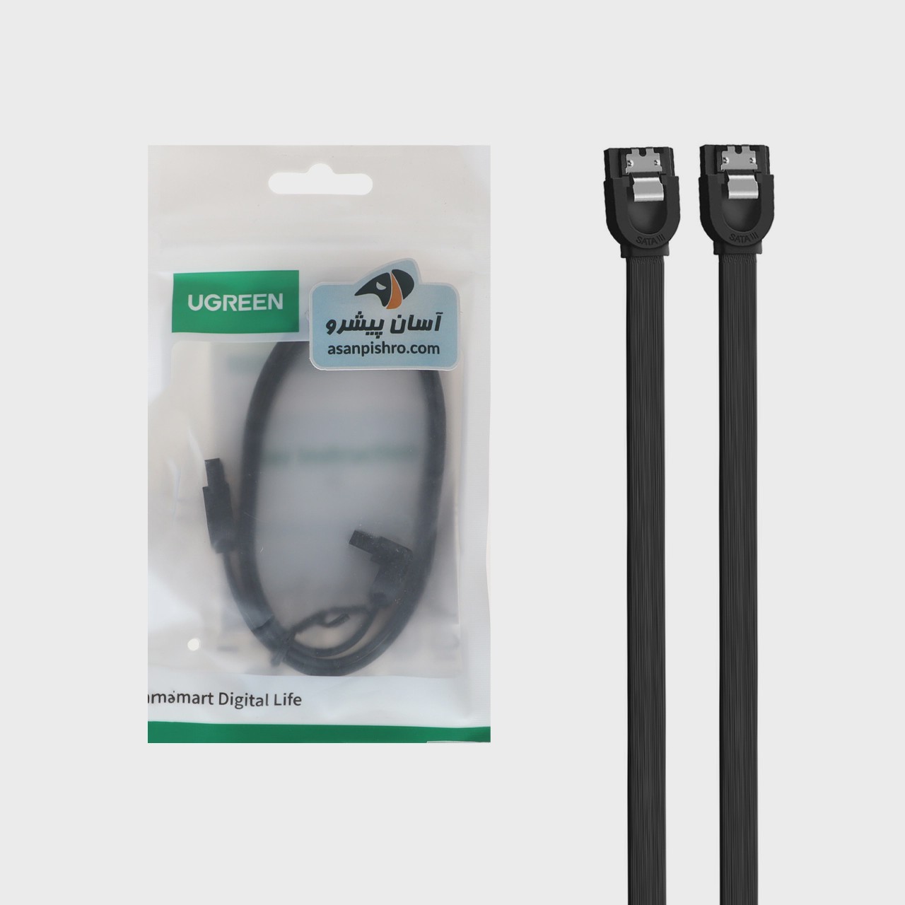 کابل نیم متری UGREEN SATA III مدل 30797 - مشکی(30797)