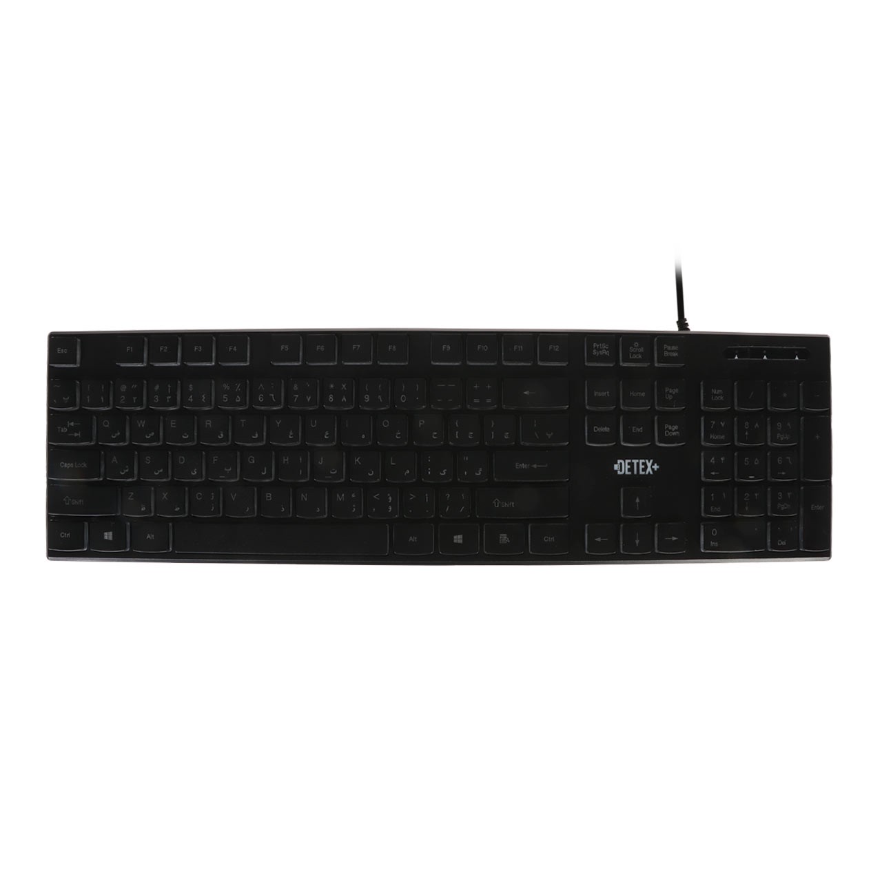 کیبورد باسیم گیمینگ DETEX مدل DK702 - مشکی