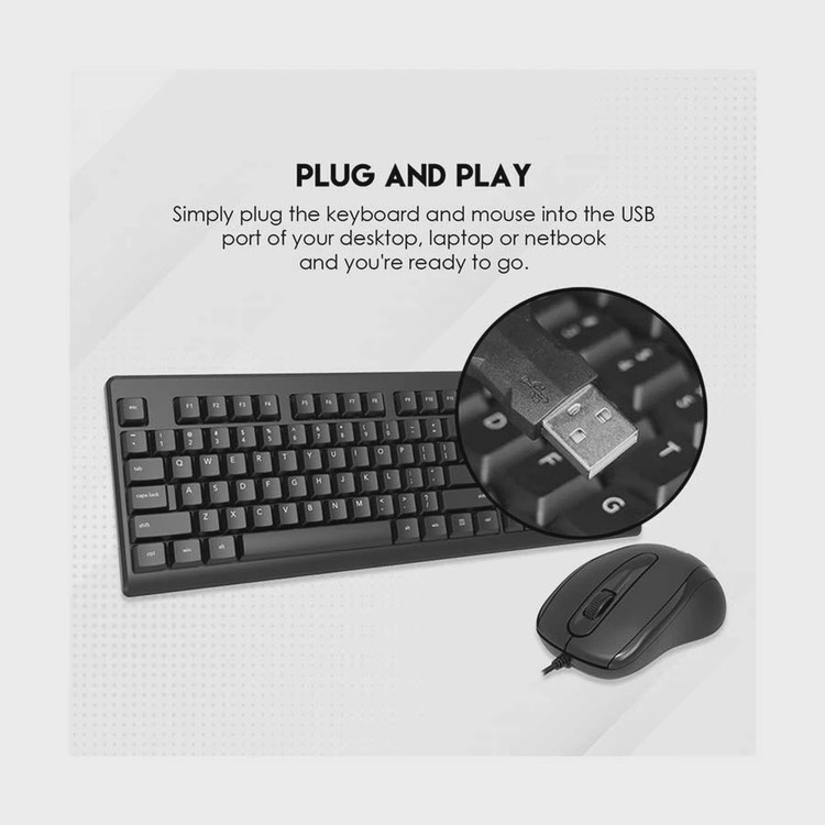 کیبورد و ماوس باسیم FANTECH مدل GO KM103 - مشکی (گارانتی متین)