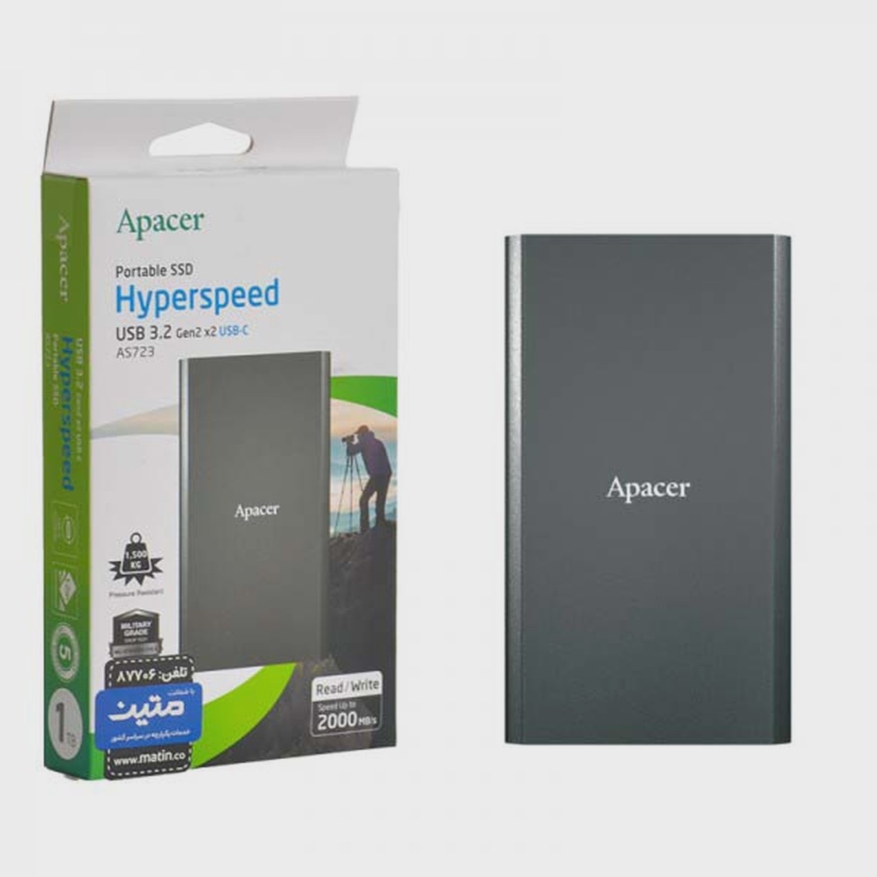 هارد Apacer SSD مدل AS723 Hyperspeed ظرفیت 512GB - مشکی (گارانتی متین)
