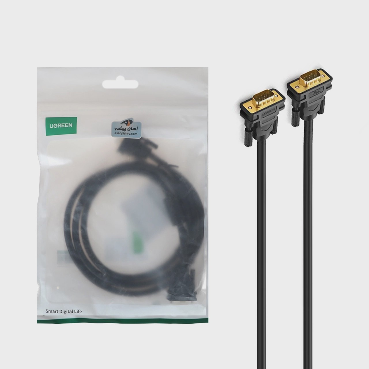 کابل یک و نیم متری UGREEN VGA مدل VG101 - مشکی (گارانتی 18 ماهه آسان پیشرو)(11630)