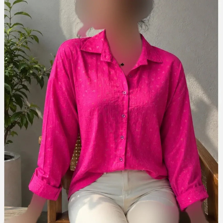 شومیز نگین دار طرح پاپیون آستین موچی جنس نخ وارداتی خنک (2)